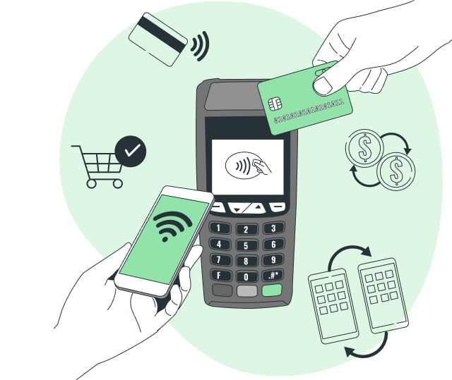 Desenho de uma maquininha de cartão